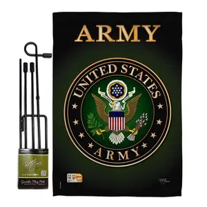 212 MAIN 13x18.5 in. Army Americana Military Impressions Vertical Double-Sided Garden Flag Set with Banner Pole, Garden Decoration for Outdoor Display, Pro Guard Material