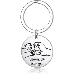 Dad Keychain Bump with Paw Cute Keychain Fathers Day Keychain Gifts Dads Birthday Ideas