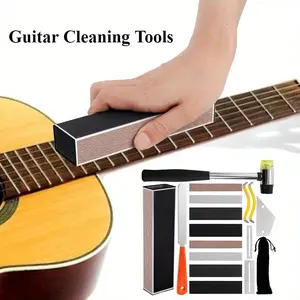 17Piece Guitar Luthier Tool Set:Including Rubber Hammer,Crowning File,Leveling Beam,Rocker,Guards,Spreaders,for Most Guitarists,Bass Players,Luthiers,Hand Tools Kits