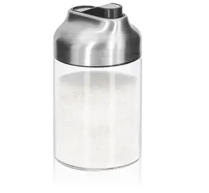 Glass Sugar Dispenser with Pour Spout for Coffee, Tea and Baking - Kitchen and Bar Accessories Lid Seasoning