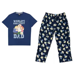 Family Guy Pajama Set – World's Greatest Dad Tee & Stewie Lounge Pants | Soft Cotton Sleepwear