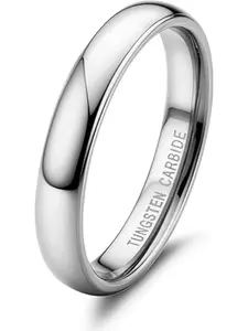 2mm 4mm 6mm 8mm Tungsten Rings for Men Women Hypoallergenic Wedding Band Rings Gold/Silver Domed High Polish Comfort Fit Size 6-12 Not Tarnished