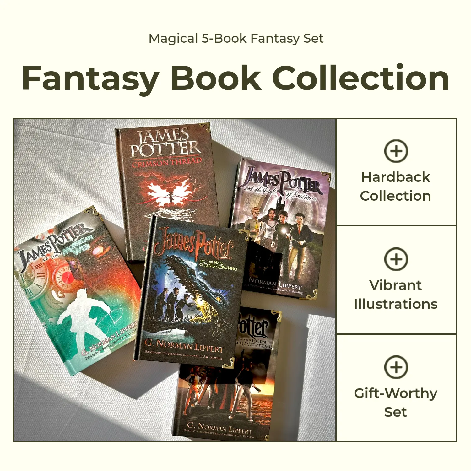 Next Gen Wizard Hardcover Book Collection Set, 5-Book Fantasy Collector Edition with Free Bookmark
