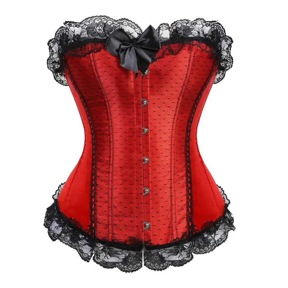Corset Bustier for Women Top Boned Brocade Classic Floral Lace up Plus Size  Fashion Cosplay Costumes Fairy Renaissanc Halloween Elegant Red