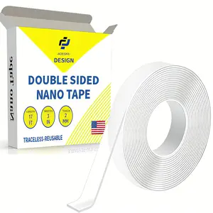 Double-Sided Tape 16.4FT - Multipurpose Removable Adhesive Foam Tape for Household Use, Reusable and Transparent Design