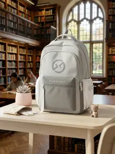 Lightweight Waterproof Backpack  Minimalist Color Block Laptop Backpack for School, Work & Travel