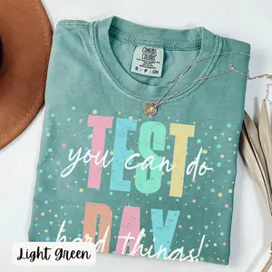Testing Day Shirt, State Testing Shirt, Teacher Life, Comfort Colors Tee, Teachers Test Day, Confetti Teacher Shirts,You Can Do Hard Things - TrendWear USA