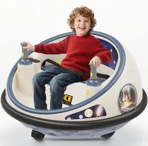 Kids Electric Bumper Car with Remote Control, 360° Spinning Ride On Toy, Rechargeable Indoor Outdoor Toddler Ride On Vehicle with LED Lights & Soft Bumper, Fun Birthday Christmas Gift for Boys Girls activity parent Ride-On