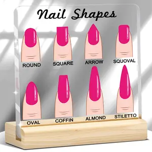 1 Pc Acrylic Nail Shape Chart Display – Transparent Nail Shapes Guide for Press-On Tips | Beauty Station Decor, Manicure, Manicurist Desk Prop, Nail Tech Gift | Nail Salon Display, Pinterest Style Board, Room Decor | Birthday Christmas Mother's Day