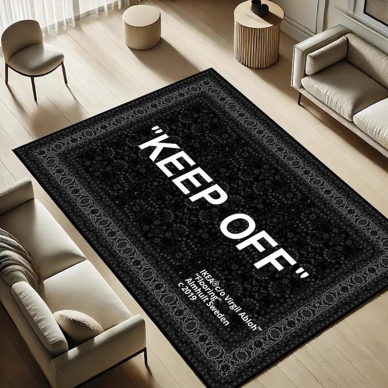 Keep Off Rug, Keep Off Black White Keep Off Rug, Keep Off Black White