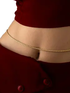 Women's Waterproof Stainless Steel Waist Chain, Rust-Resistant Braided Body Chain, Summer Beach Vacation Accessory, Daily Layered Gift