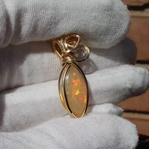 2.65 cts Ethiopian Opal 14k gold-filled pendant