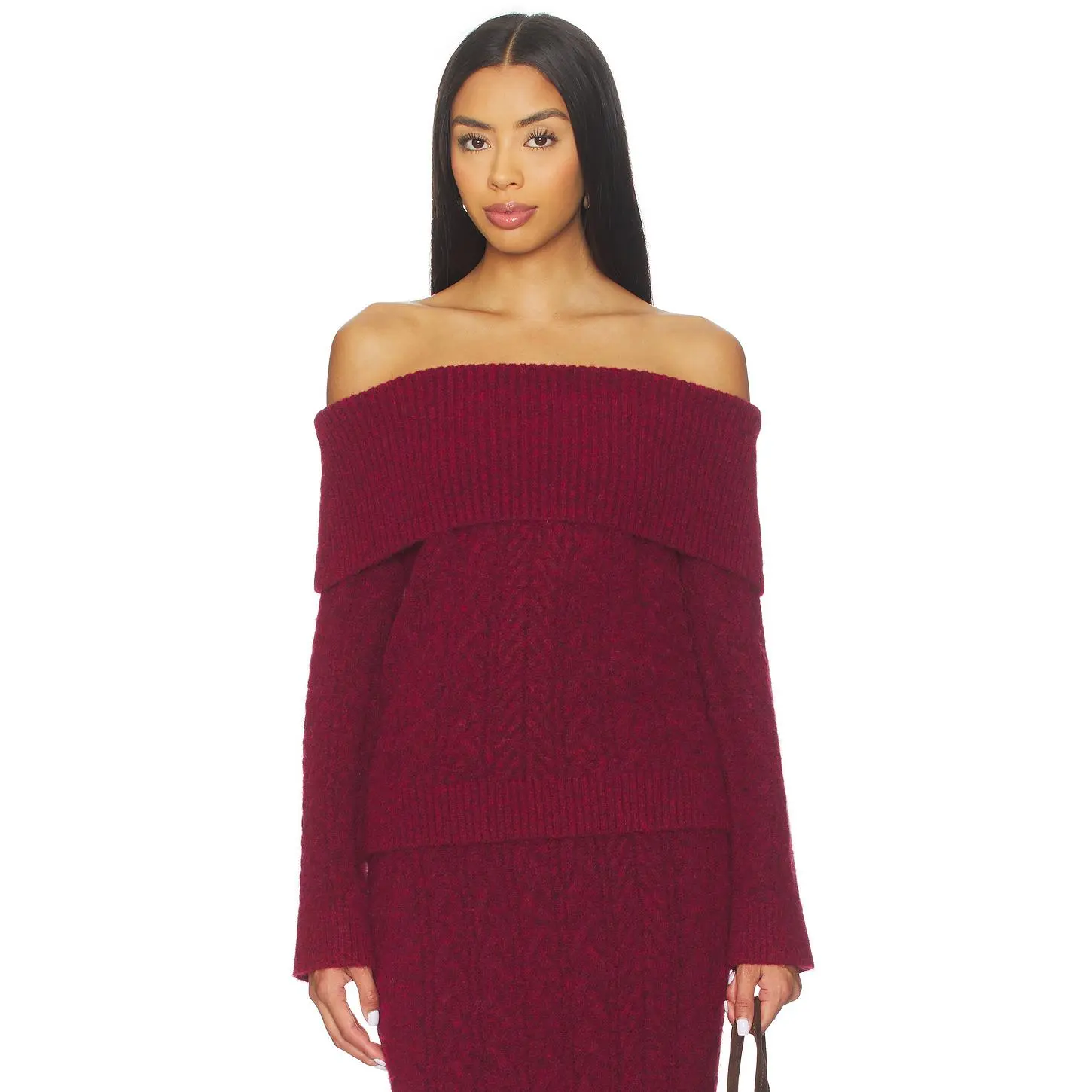 4th & Reckless Dalia Bardot Top in Burgundy