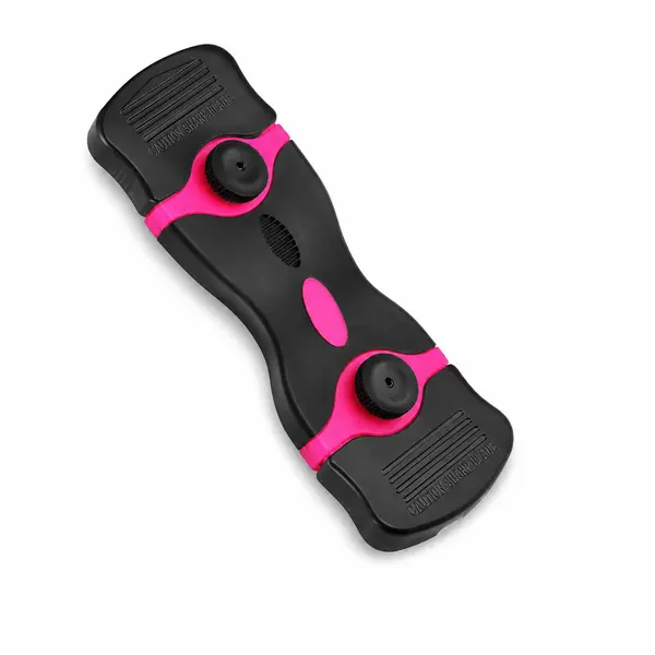DIY Users' 2-Piece Pink Plastic-Metal Dual Blade Scraper Tool Kit - Cooktop/Glass Surface Cleaner, Label & Adhesive Residue Remover (10 Total Blades)