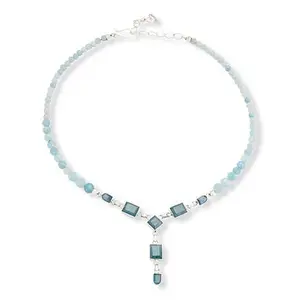 Mine Finds by Jay King Sterling Silver Aquamarine Y-Drop 18" Necklace