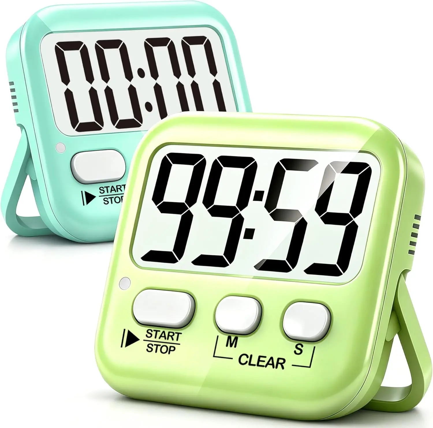 2 Pack Digital Timer for Kids, Magnetic Kitchen Countdown Timer for Cooking, Egg Timer, Classroom Timer for Teachers, Study Timer, Exercise Timer, Back to School School Supplies, Loud Alarm