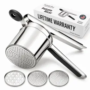 Havenity Potato Ricer, Heavy Duty Stainless Steel Ricer for Mashed Potatoes, 15oz Capacity Fluffy Mashed Potato Masher Baby Food Masher, Durable Kitchen Tool Potato Press, Easy to Use Kitchen Gadget with Lifetime Warranty