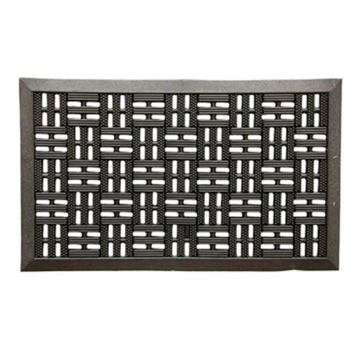 212 MAIN Heavy Rubber Drain-Thru Scraper Mat, 18x30 in. - Molded Scrapers, Trellis Weave, Weatherproof Household Textile for Floor Protection