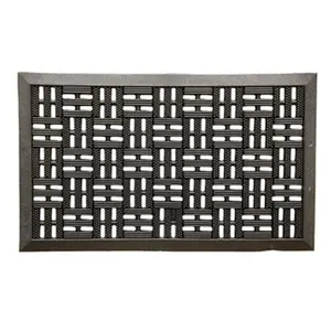 212 MAIN Heavy Rubber Drain-Thru Scraper Mat, 18x30 in. - Molded Scrapers, Trellis Weave, Weatherproof Household Textile for Floor Protection