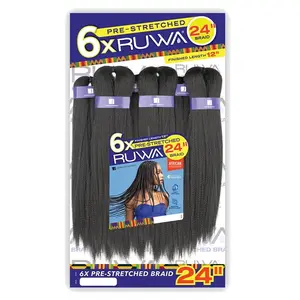 Sensationnel Ruwa Pre-Stretched Crochet Braids - 6X STRAIGHT 24"