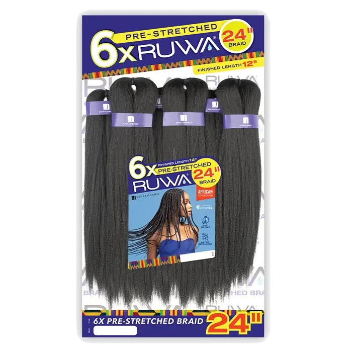 Sensationnel Ruwa Pre-Stretched Crochet Braids - 6X STRAIGHT 24"