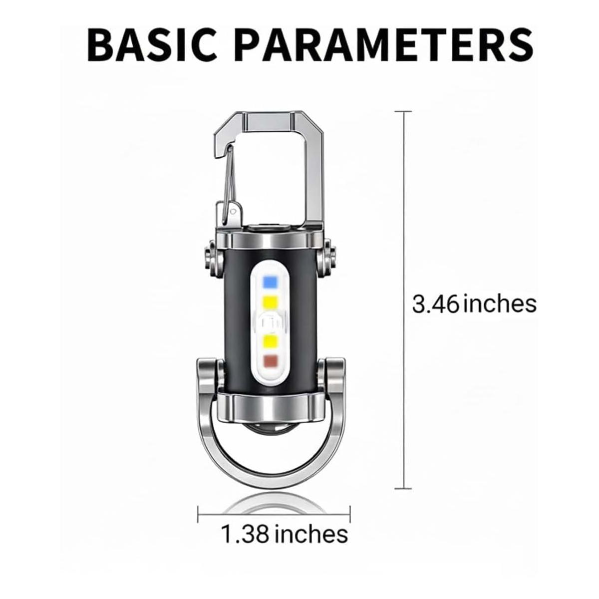 Keychain Flashlight, Portable Rechargeable Bright Keychain Flashlight, Phone Charger, 7 Lighting Modes, 1200 Lumens EDC Mini Keychains Flashlight, Waterproof Design for Camping Hiking (4PCS)