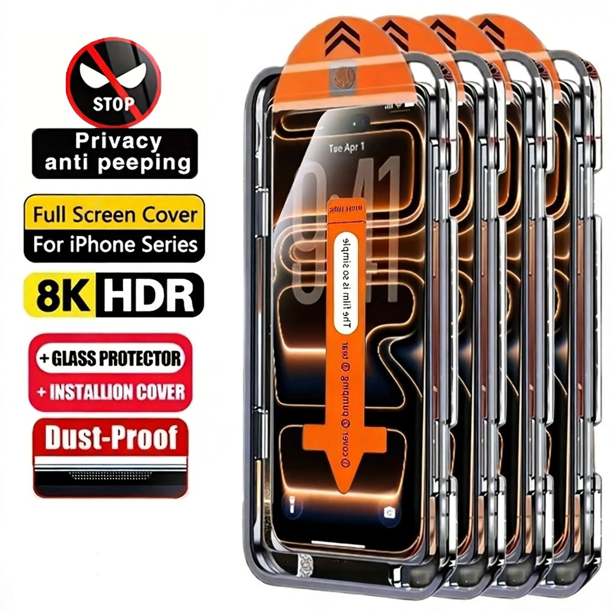 Privacy Screen Protector for iPhone 16/15/14 Pro Max Samsung S24 series, 9H Tempered Glass, Scratch Resistance Military Grade, Anti Fingerprint, No Bubbles, Smooth as Silk shockproof protection Privacy Screen Protector for iPhone 16/15/14 Pro Max Samsung S24 series, 9H Tempered Glass, Scratch Resistance Military Grade, Anti Fingerprint, No Bubbles, Smooth as Silk shockproof protection