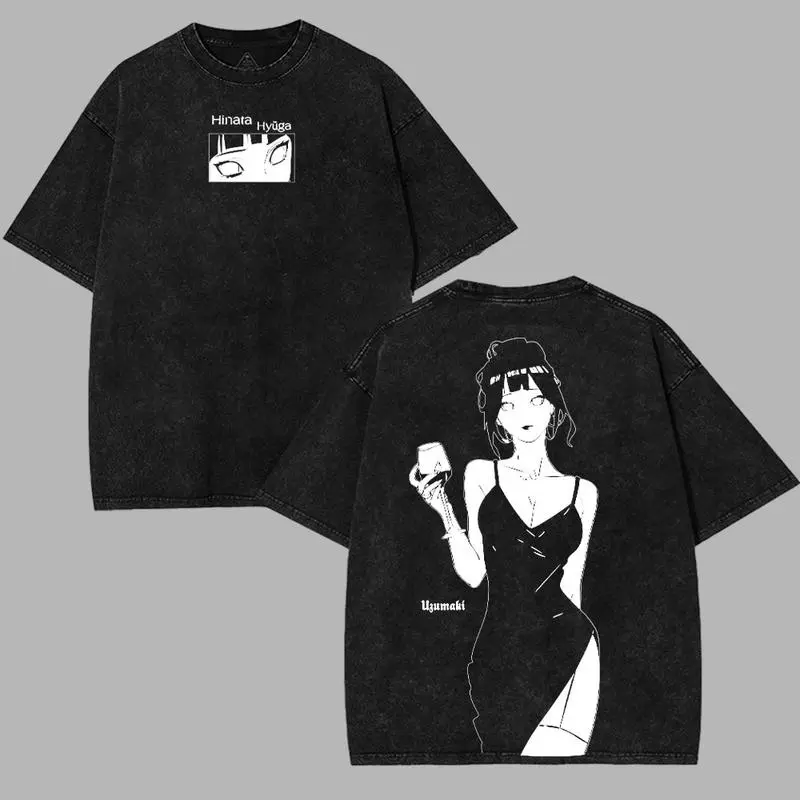 Hinata Hyuga Anime Tee – Naruto Shippuden Graphic Shirt, Gentle Byakugan Design, Vintage Style, Soft Cotton, Perfect Gift for Naruto Fans Casual Classic clothes Day Fabric