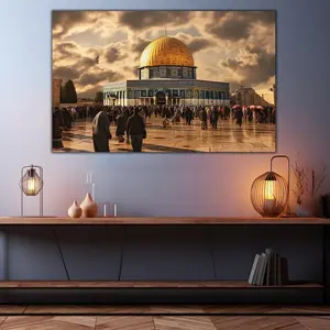 Masjid al-Aqsa Tempered Glass Wall Art, Glass Wall Art, Islamic Home Decor