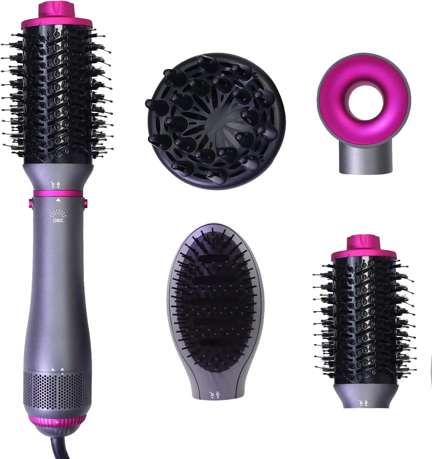 Blow Dryer Brush 4-in-1, Hot Air Styler Set with Negative Ion for Salon Blowout, Drying, Smooth Wavy, Volumizing, Straightening, Sleek and Less Frizz