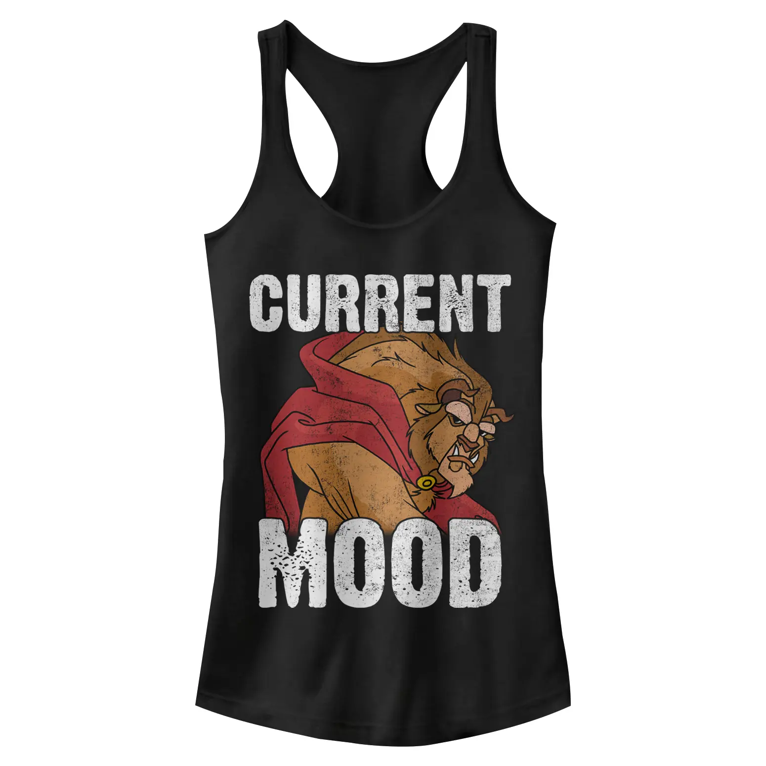 Juniors Womens Beauty and the Beast Current Mood Racerback Tank Top