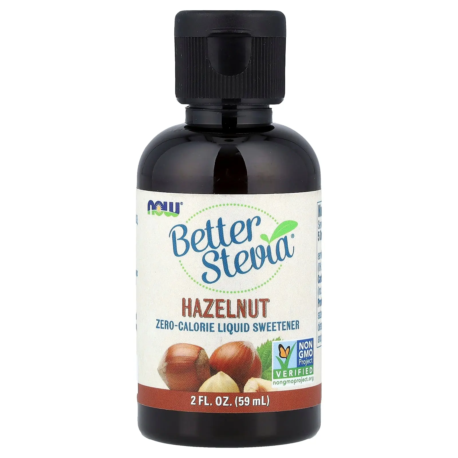 NOW Foods Better Stevia®, Zero-Calorie Liquid Sweetener, Hazelnut, 2 fl oz (59 ml)