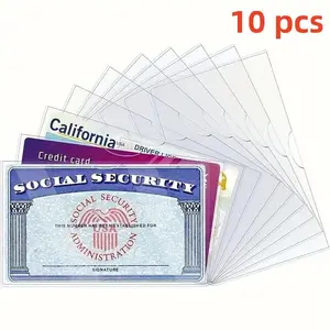 10 Transparent PVC Medicare Card Protectors, 12mm Thick, Waterproof Soft Scratch-Resistant Design, Easy Insert for Wallet Storage, Office Stationery Supplies