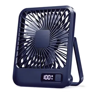 Portable USB Rechargeable Battery Operated Fan, 2000mAh 180° Tilt Folding Adjustable Cooling Personal Fan with Power Display, Cordless Fan Handheld Fan 5 Speeds Table Fan for Desktop, Home, Travel