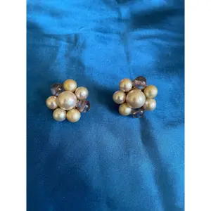 Glass Beaded Cluster Pierced Earrings