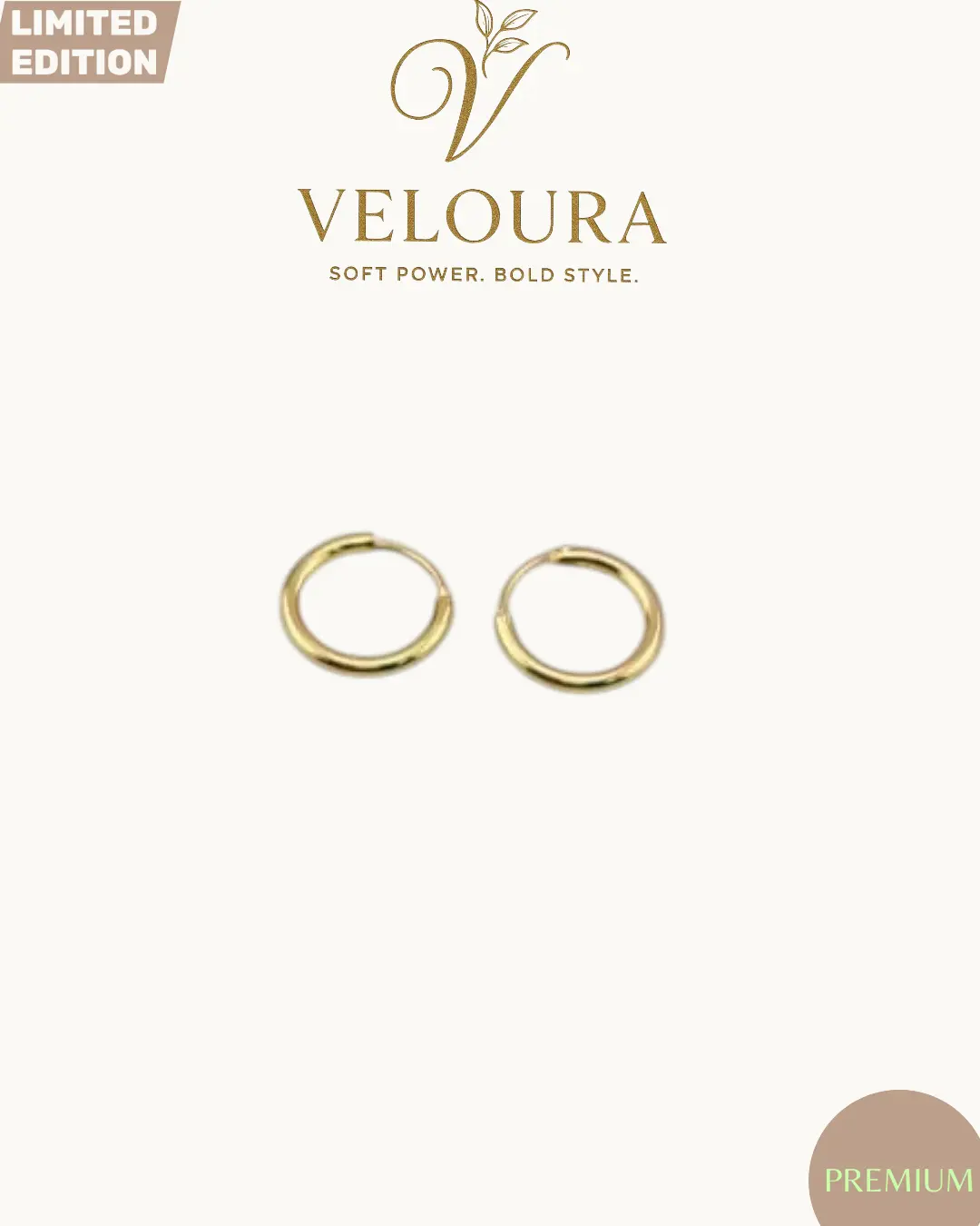 Polished Mini Endless Hoop Earrings — Gold Tone