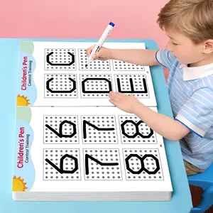 Reusable Magic Tracing Practice Pad Set, 48 Pages, 5 Pens, Improve Hand-Eye Coordination, Drawing Skills, School Education Tool