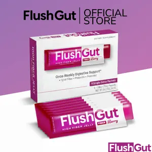 FlushGut High Fiber Jelly – Advanced Digestive Support for Modern Patients - Berry Flavor (6 Week Supply)
