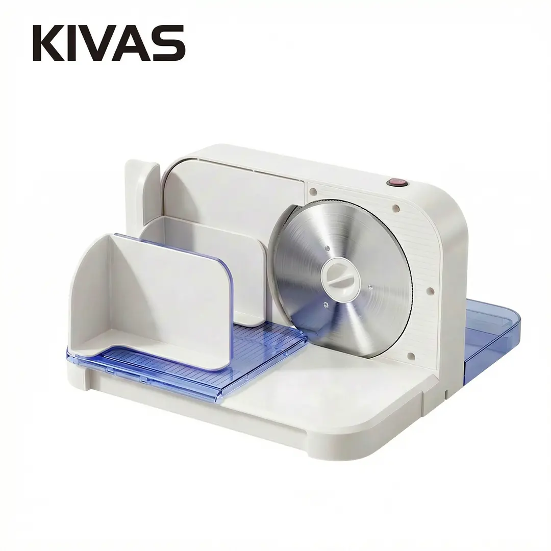 KIVAS Electric Meat Slicer Appliance - 150W Motor, 6.7in Stainless Steel Blade, Foldable, Easy to Clean, Beginner-Friendly Home Kitchen Specialty Appliance
