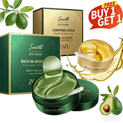 Buy 1 Get 1 Free Golden Avocado Eye Treatment Mask Set (60 Pairs) - Hydrating, Moisture-Boosting Non-Greasy Pads, Anti Wrinkle Treatments, Dark Circles Fix, Bright Undereye, All Skin Types Travel-Size Gentle Daily Skincare Gift Set for Adults