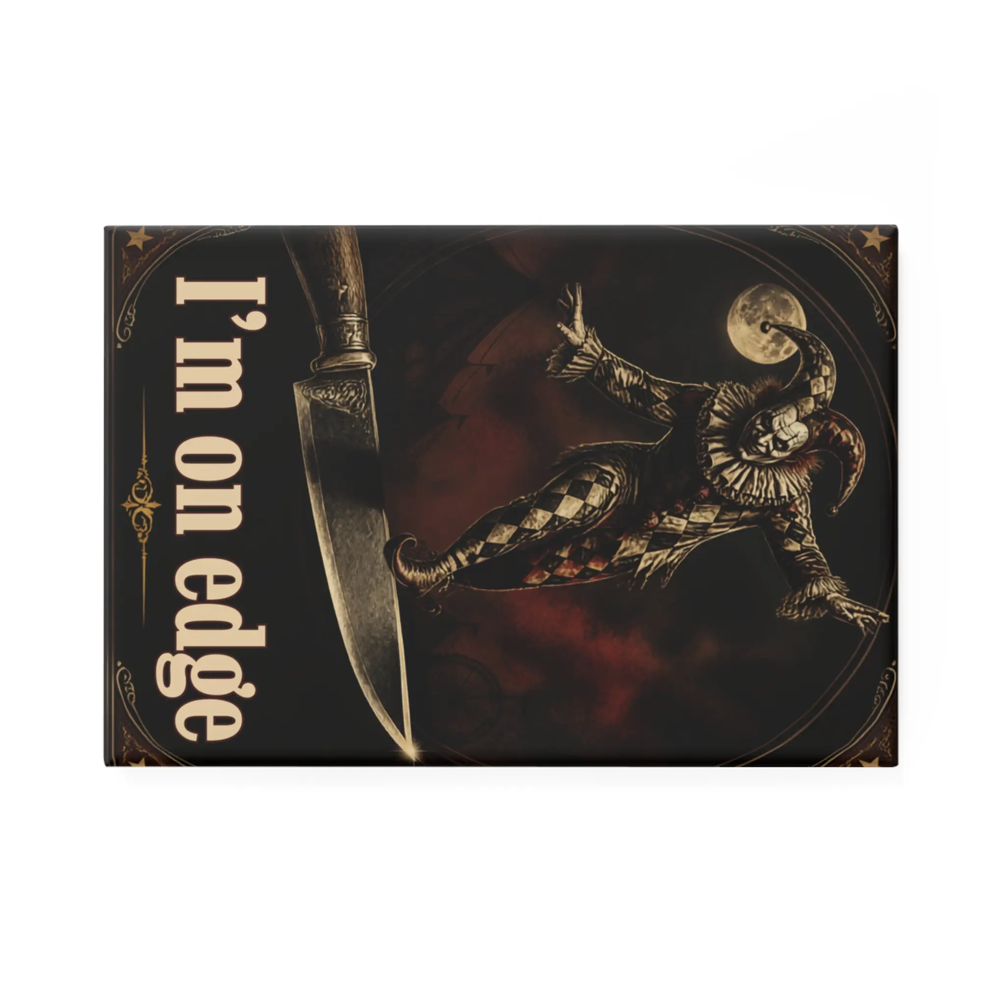 I'm on Edge Joker Illustration magnet | Rectangle Button Magnet