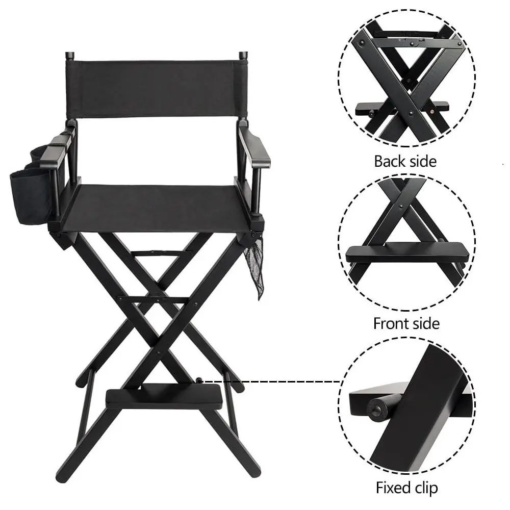 Outvita 31" Height Tall Wood Makeup Chair Folding Artist Director Chair Summervibes