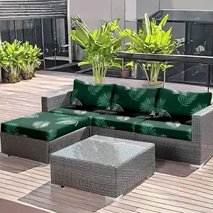 1pc Milk Silk Outdoor Cushion Cover, Melanin Print, Sofa Protector for 1-4 People, Backrest & Seat Cover, Indoor/outdoor Furniture Protection, Durable Cushions