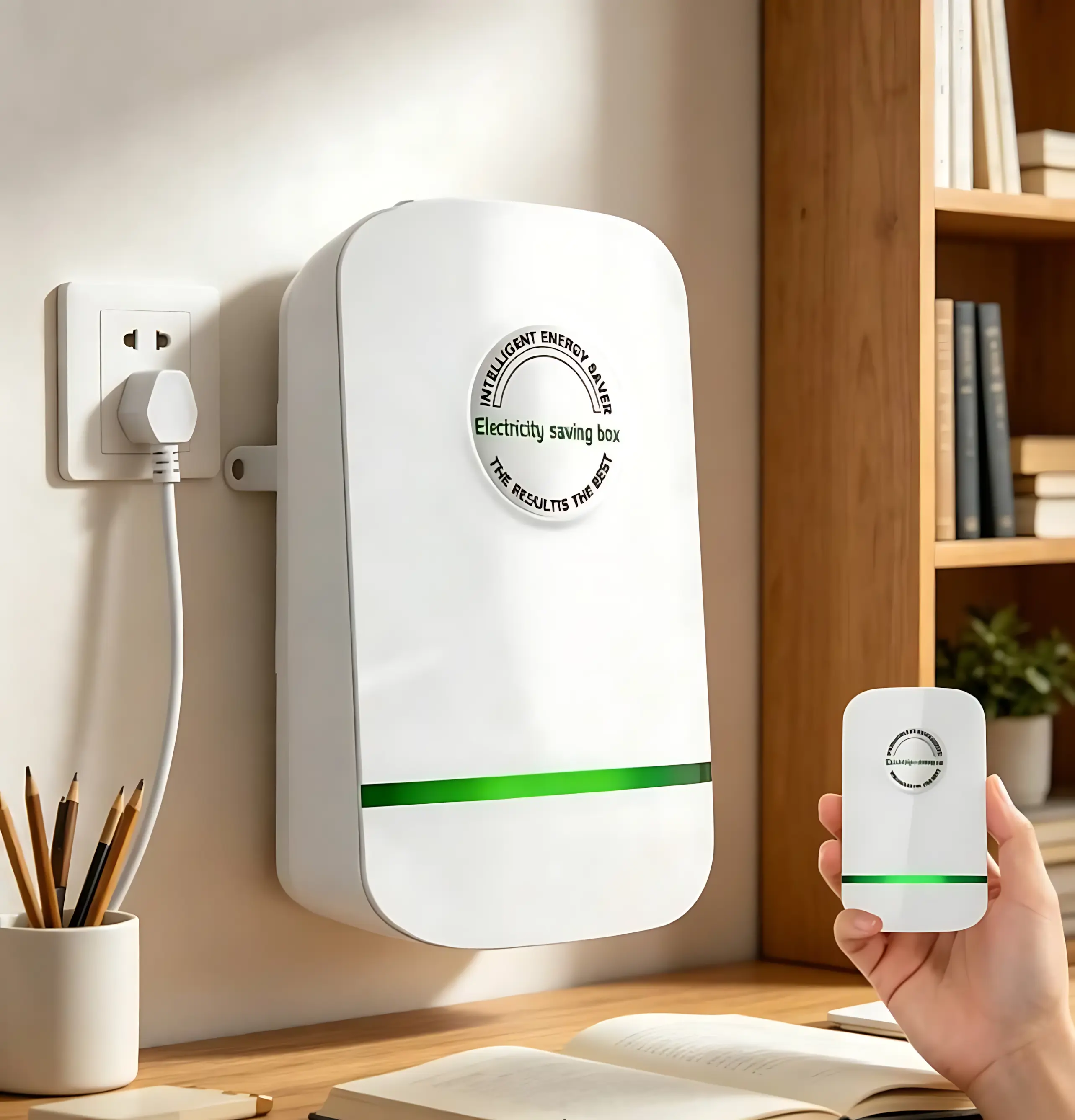 2026 Upgraded Smart Power Saving Box, Efficient Home Energy Saver with US Plug, 90V-250V Household Voltage Stabilizer, Lightweight Plug-In Power Regulator Adapter for Home, Bedroom, Living Room and Office