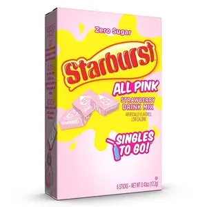 Starburst Singles To Go Drink Mix - All Pink Strawberry, 3 Boxes (18 Servings), Sugar-Free Powdered Beverage