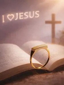 Projection Ring Jesus Love Design with Projection Feature, Unisex Christian Religious Jewelry Gift, Meaningful Faith Accessory for Men & Women, Ideal Spiritual Present