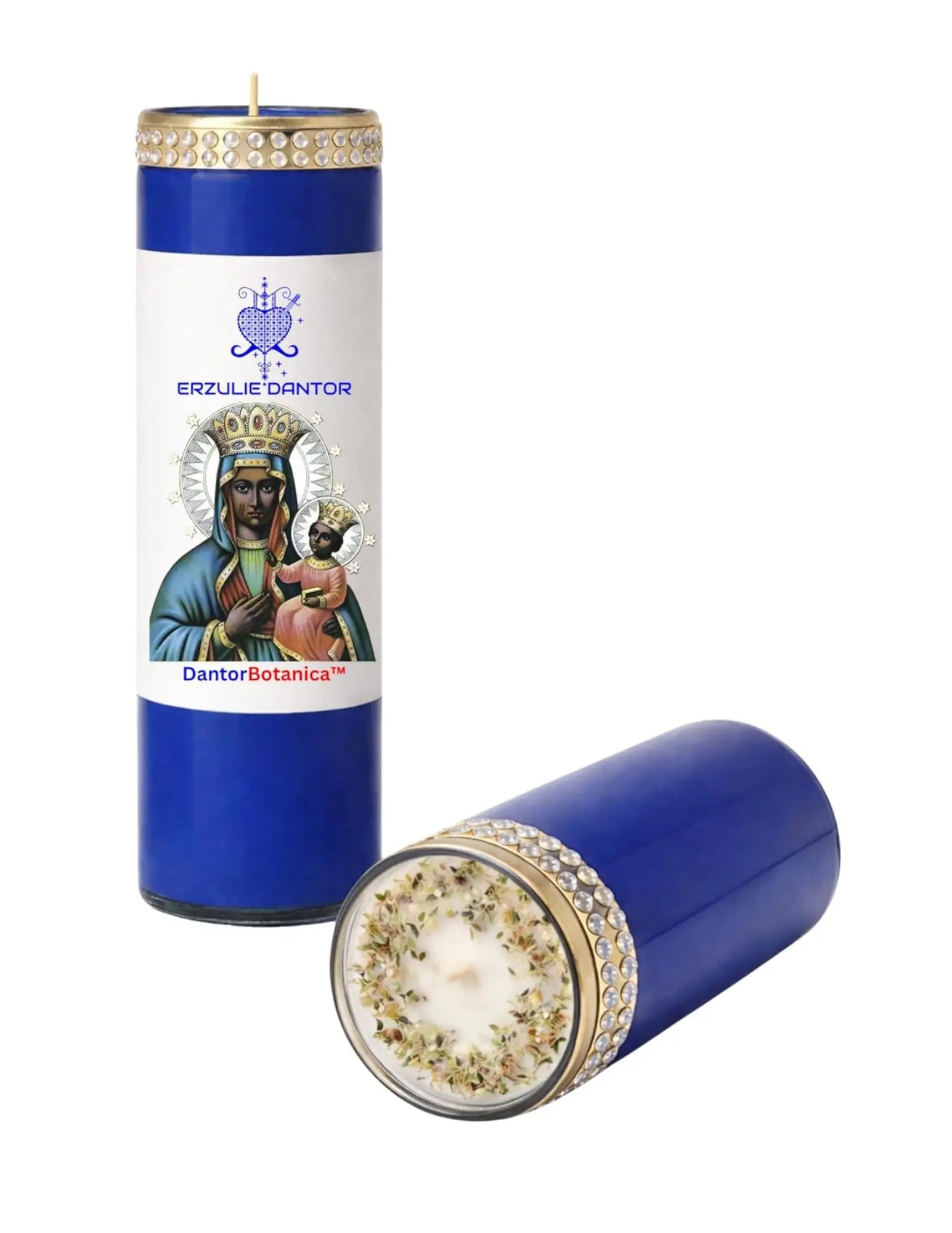 Erzulie Dantor Veve 7 Day Candle, Ritual Black Madona EziliDanto African Saint Barbara Religious 7-Day Religious Prayer Candle,8 Inch Devotional Candle for Spiritual Rituals Haiti Vodou voodoo hoodoo candle ritual candle ougan manbo balenne