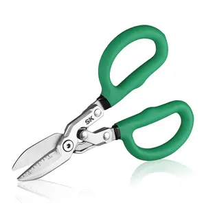 #fathersdaygift SK Compound Action Tin Snips, Metal Shears with Forged Blade, Heavy Duty Metal Cutter Scissors, Ergonomic Handle for Comfortable Grip