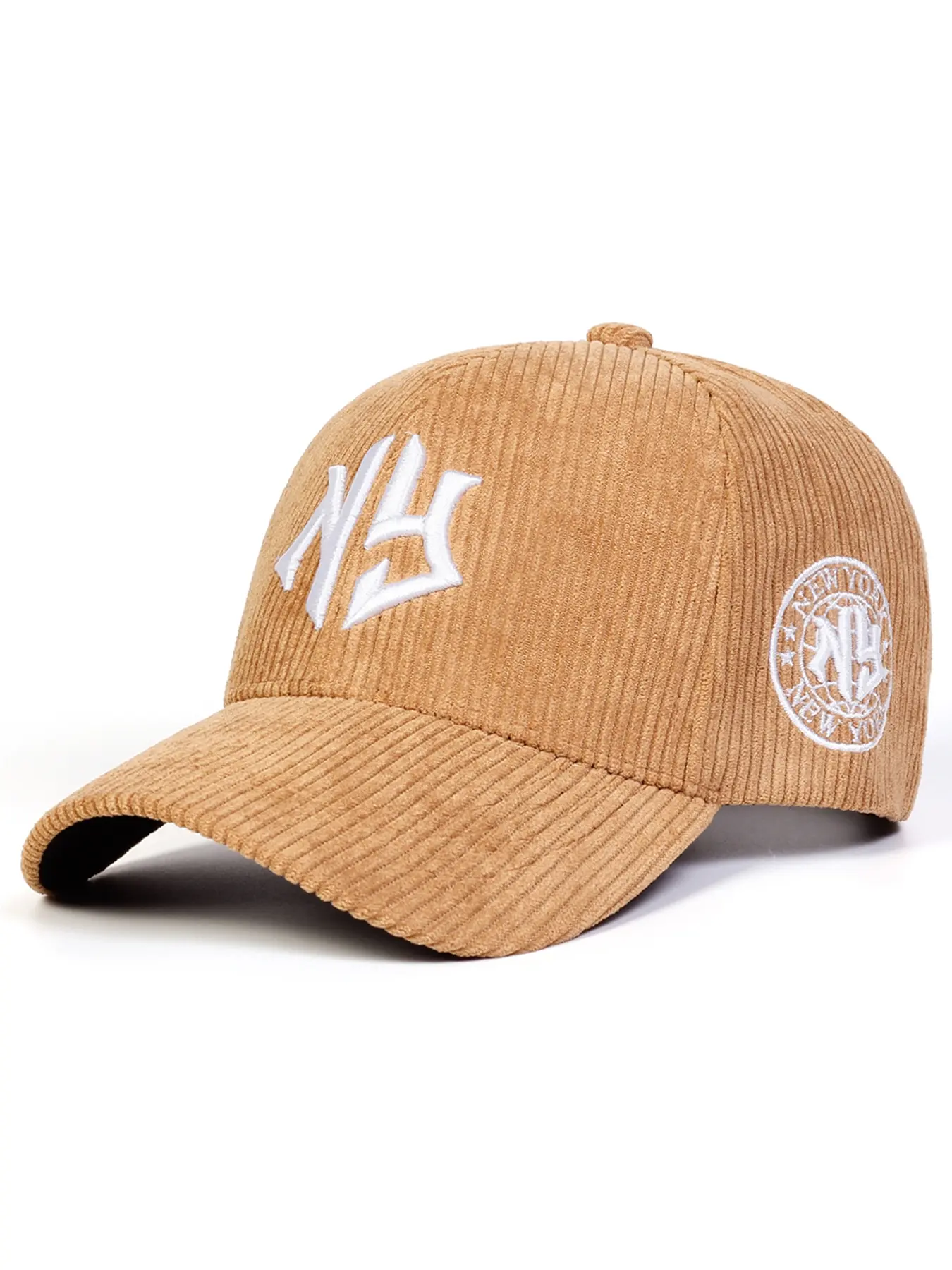 Unisex Corduroy Baseball Cap, Adjustable Sun Protection Hat, Casual Woven Fabric, Suitable for Spring & Fall Travel Outdoor Activities, Adjustable Streetwear Hat