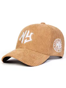 Unisex Corduroy Baseball Cap, Adjustable Sun Protection Hat, Casual Woven Fabric, Suitable for Spring & Fall Travel Outdoor Activities